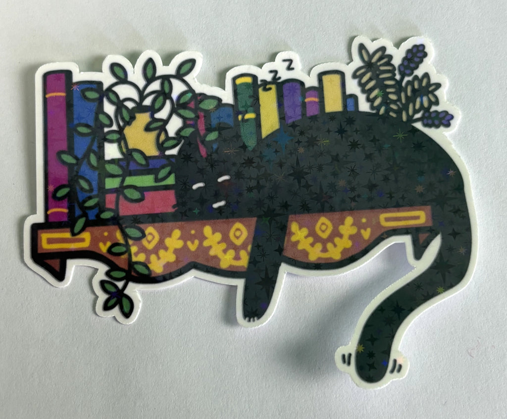 Sleepy Bookshelf Cat image 0