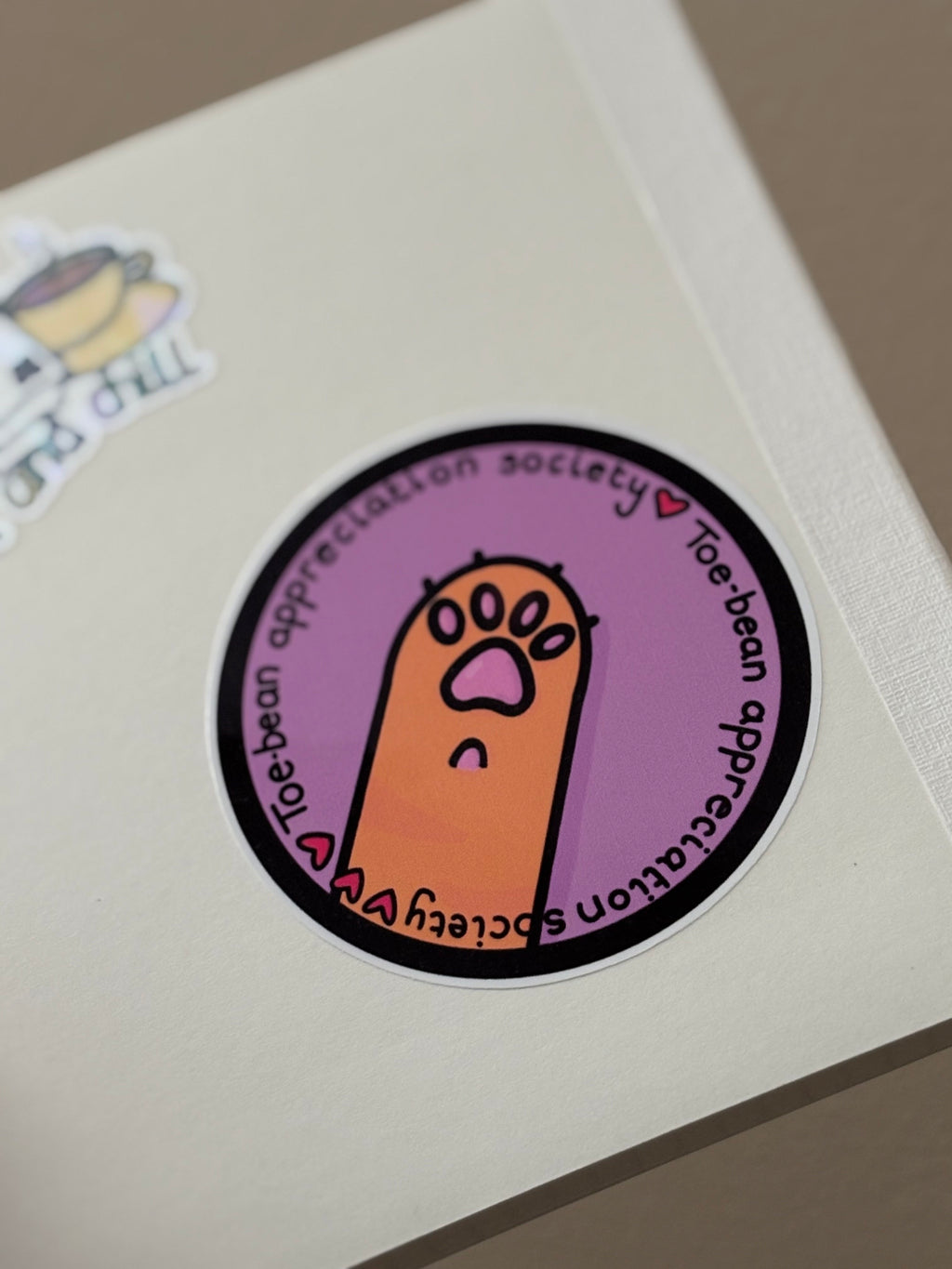 Toe Bean Appreciation Large Gloss Vinyl Sticker image 2