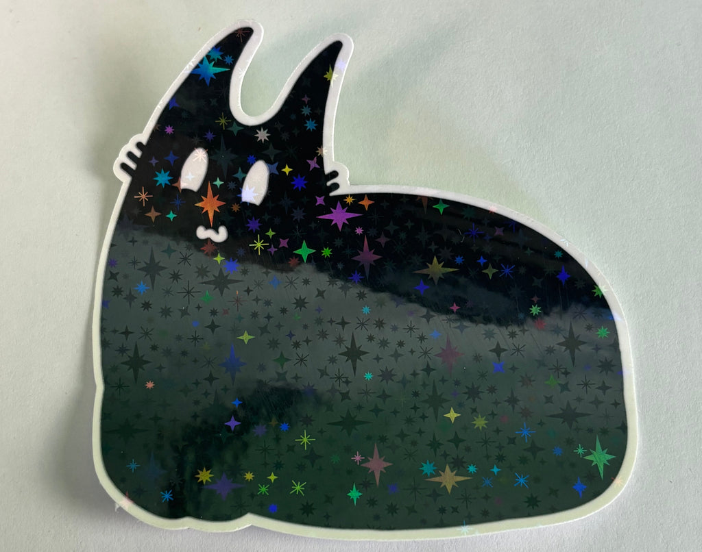 Loaf Cat Iridescent Large Vinyl Sticker image 1