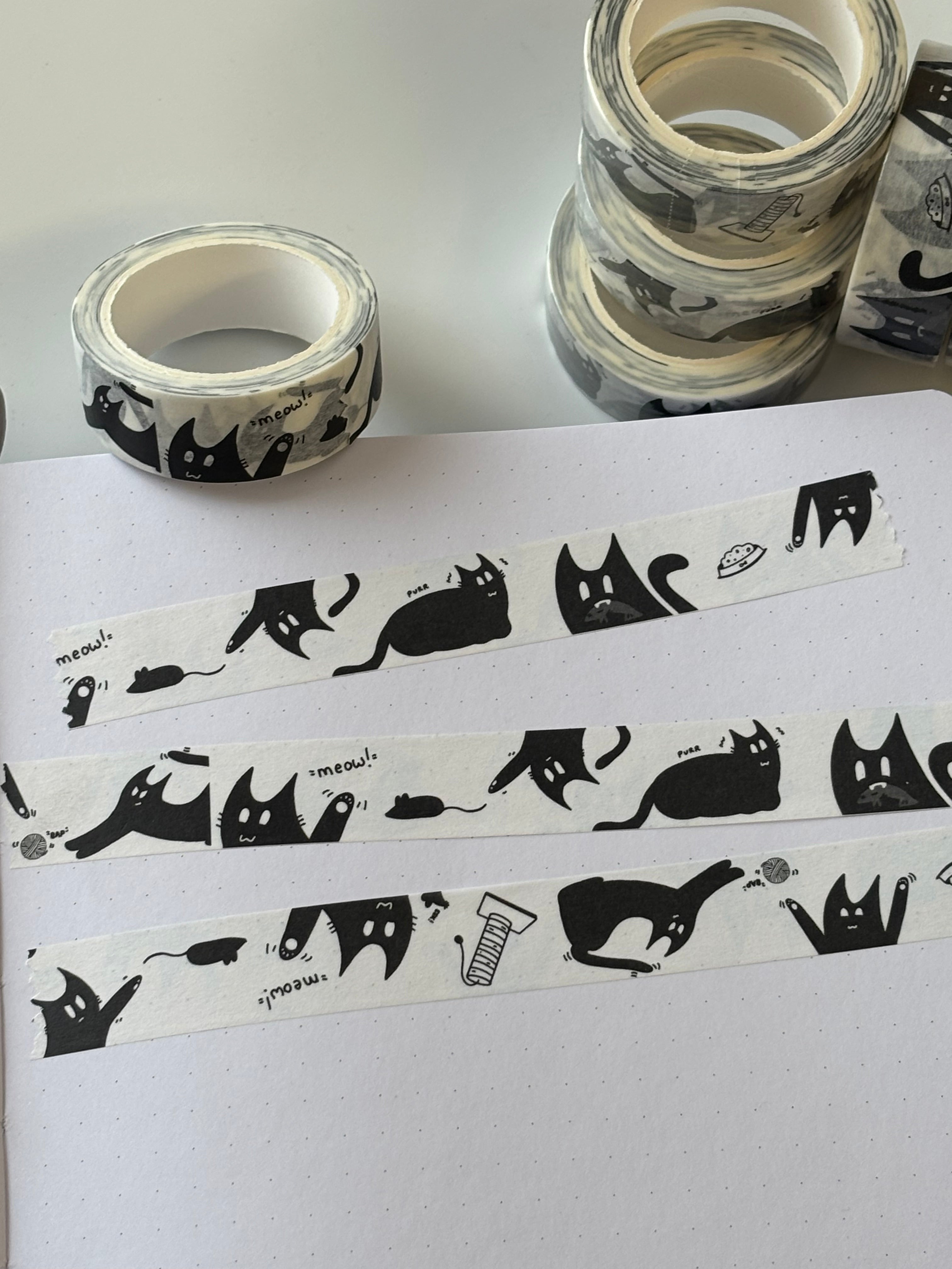 Black Cat 'Peppy' Washi Tape