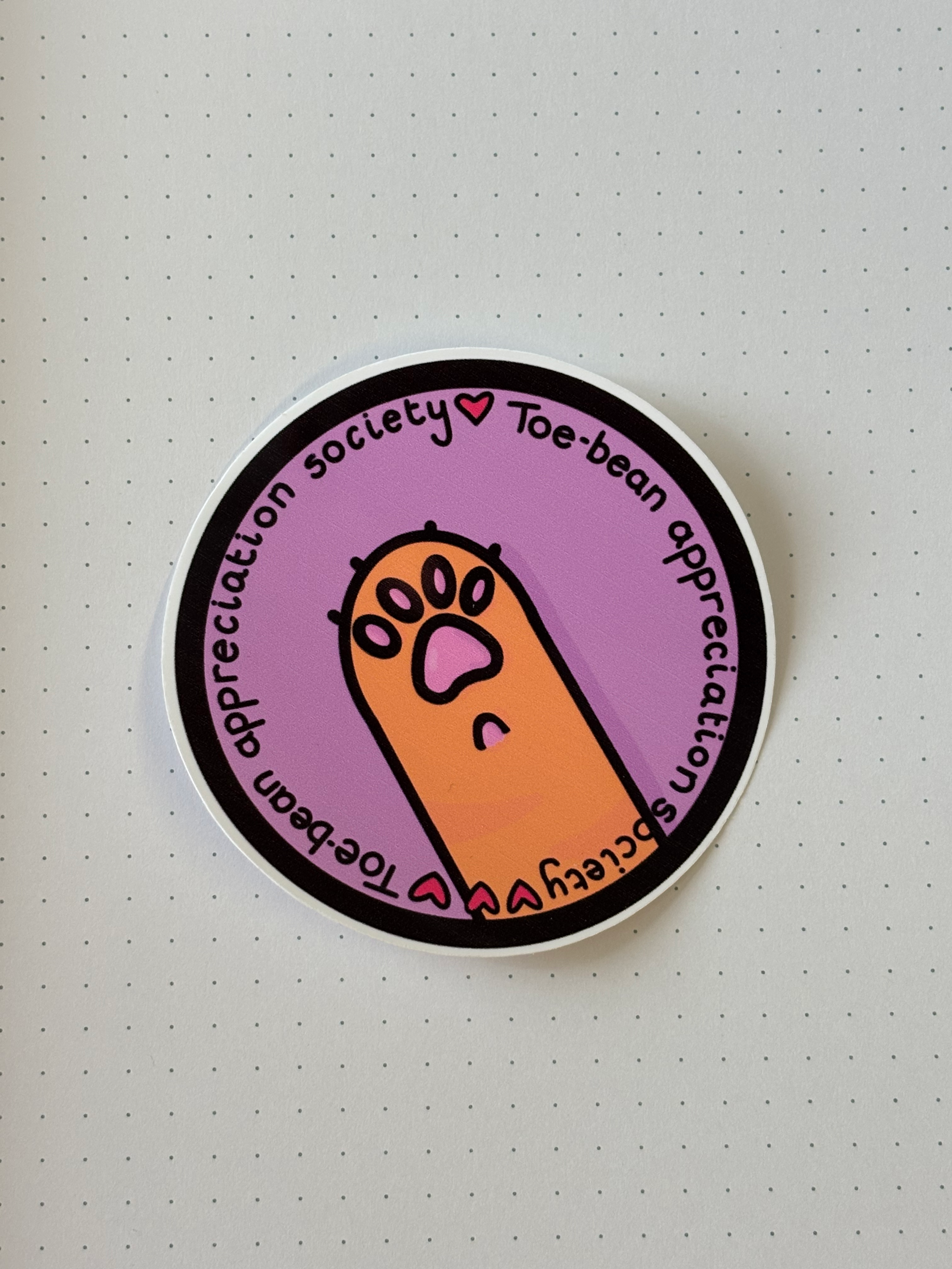 Toe Bean Appreciation Large Gloss Vinyl Sticker image 0