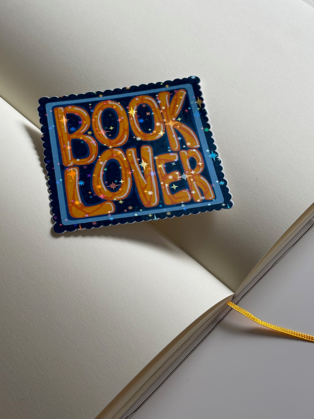Book Lover Holographic Die Cut Sticker