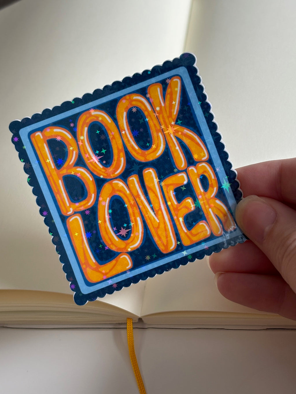 Book Lover Holographic Die Cut Sticker