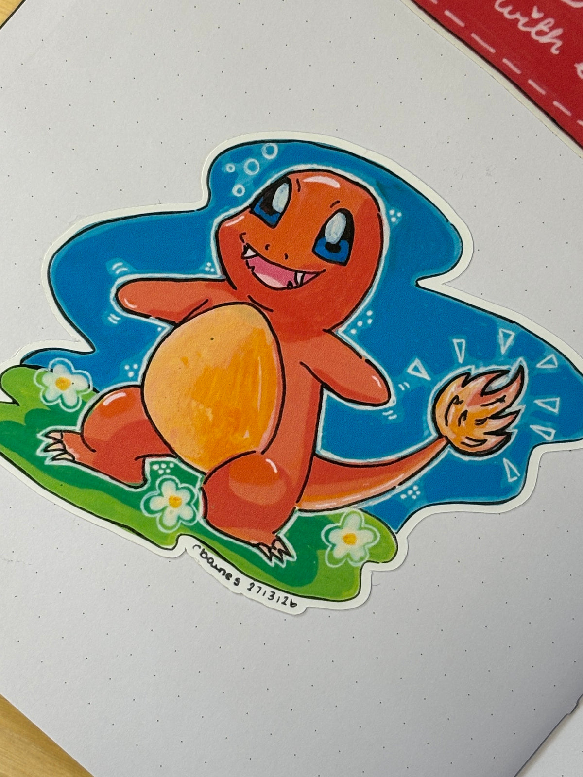 Charmander Painted Sticker | Matte or Gloss Vinyl