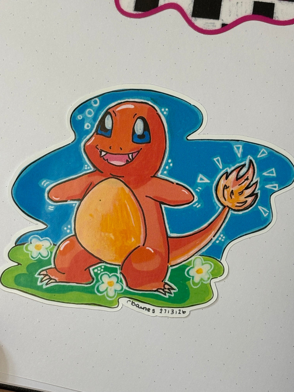 Charmander Painted Sticker | Matte or Gloss Vinyl