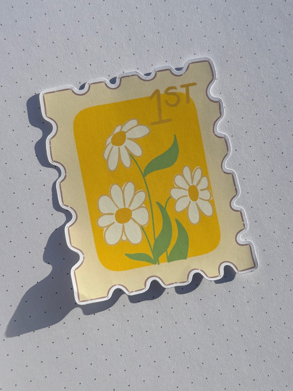 Daisy Postal Stamp Matte Die Cut Sticker