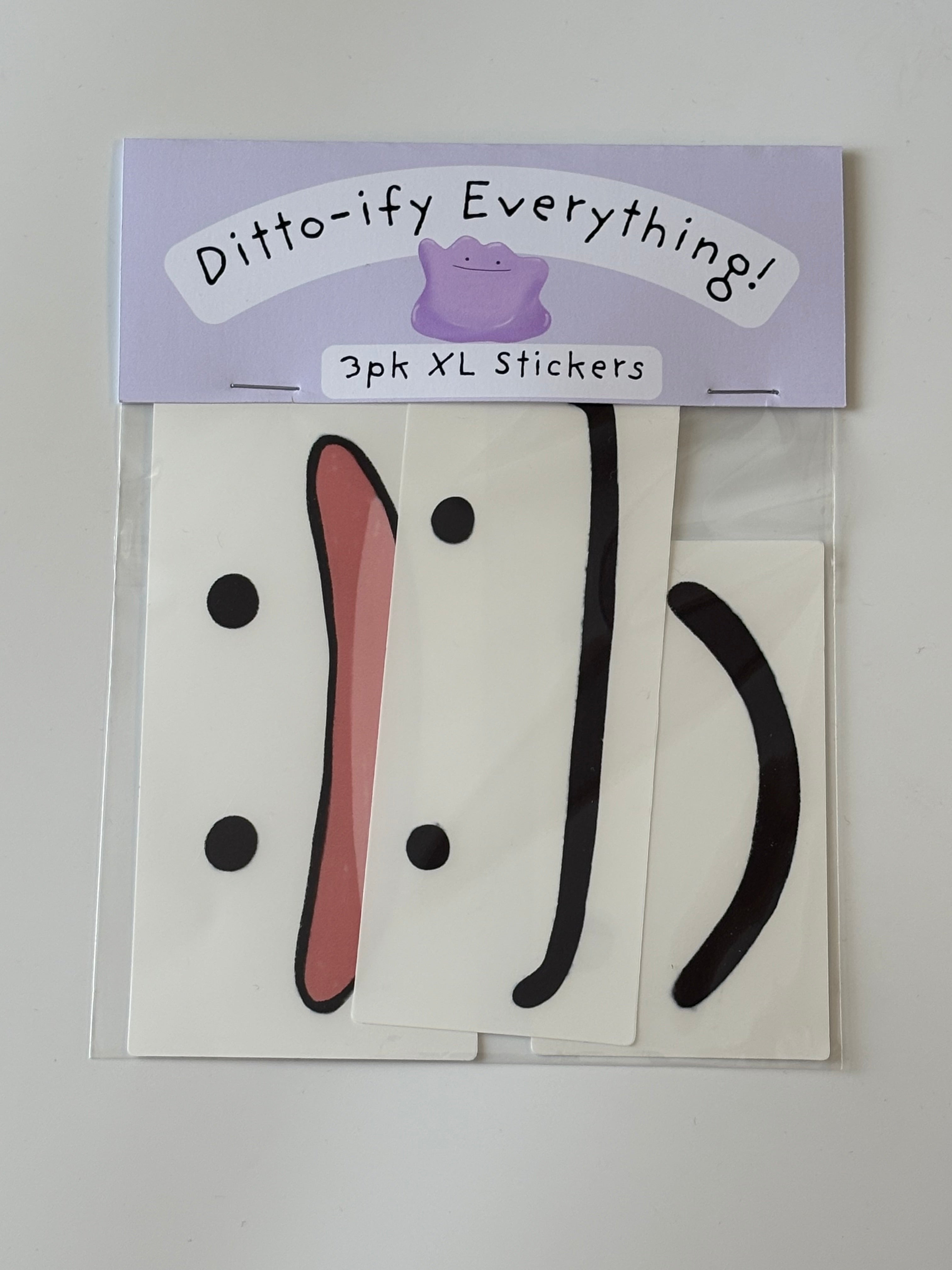 XL Clear Ditto Face Stickers - 3 Pack