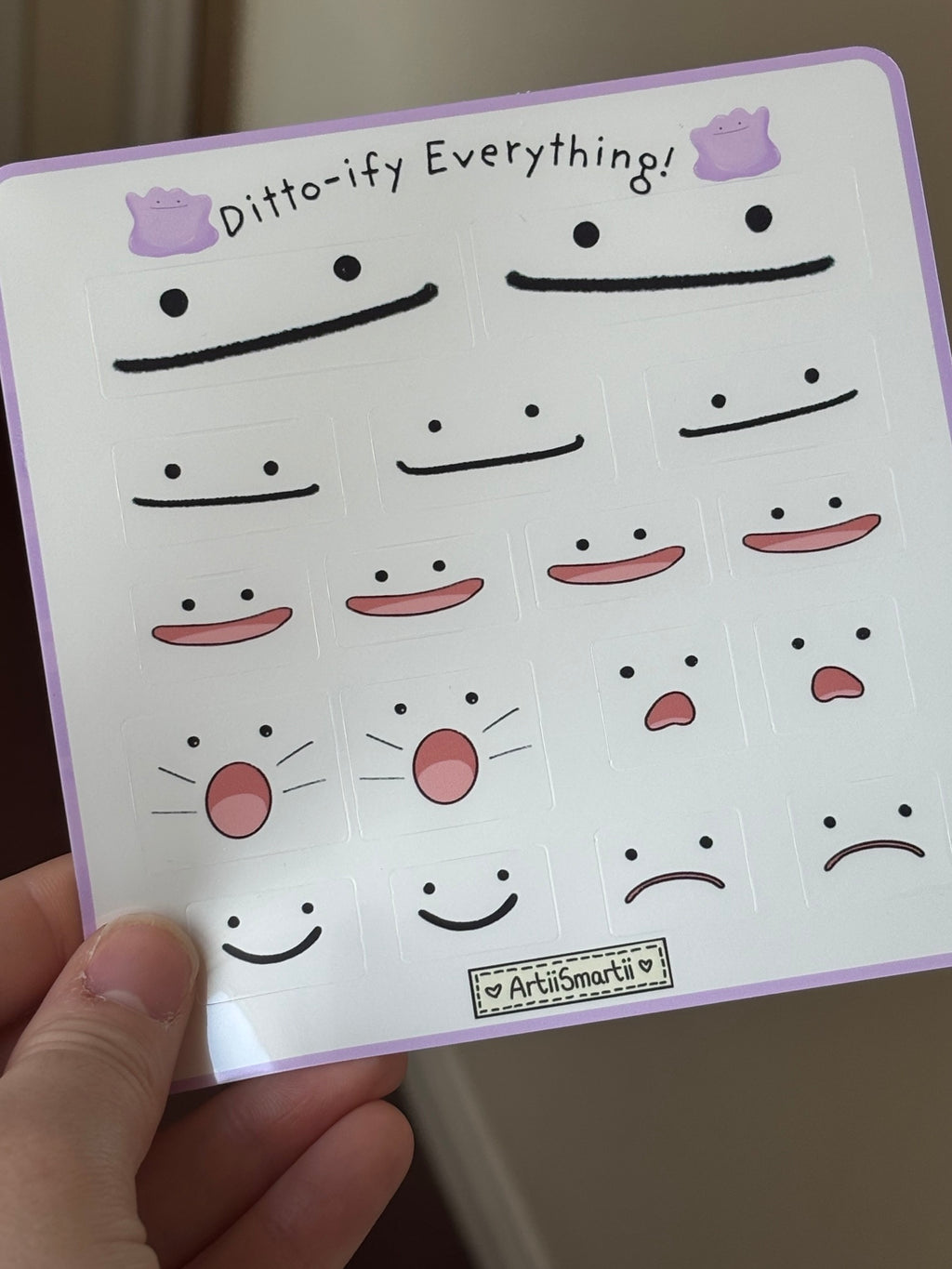 Clear Ditto Faces Sticker Sheet