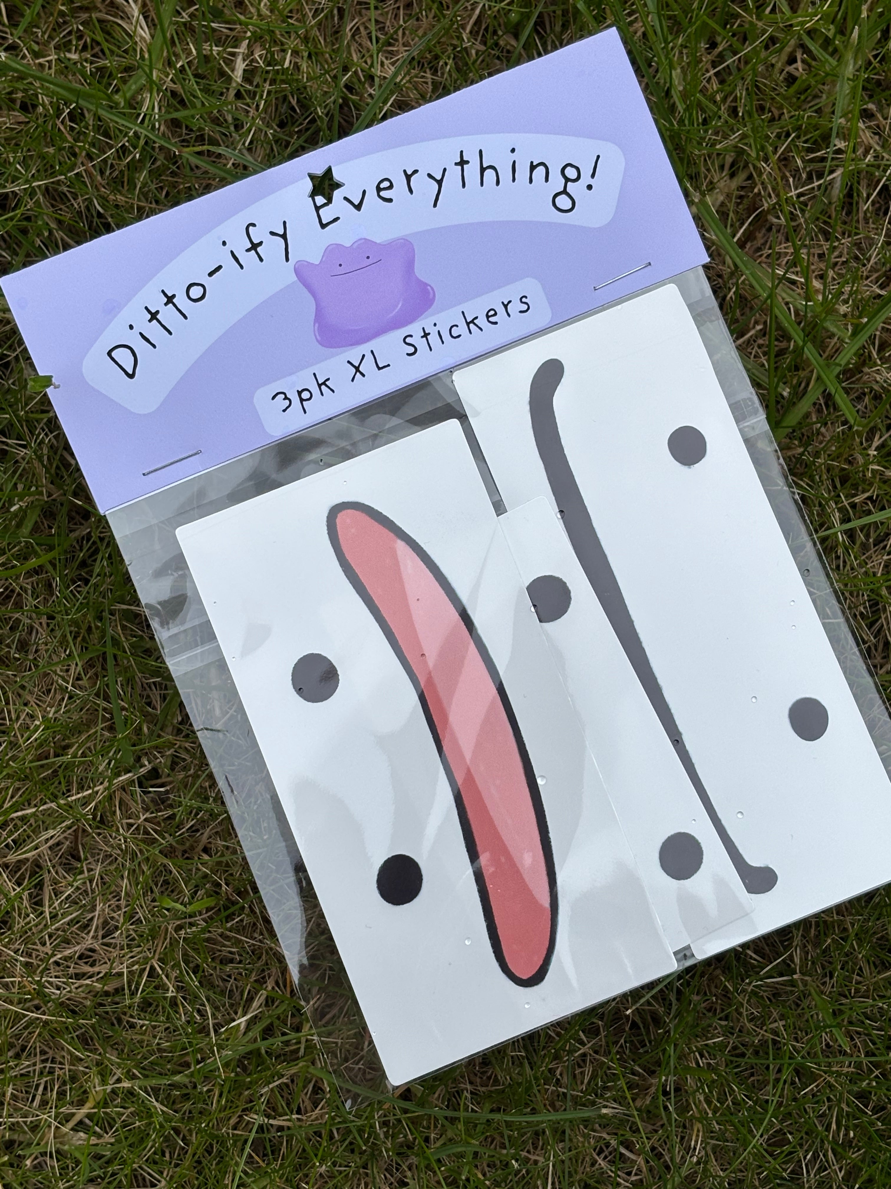 XL Clear Ditto Face Stickers - 3 Pack