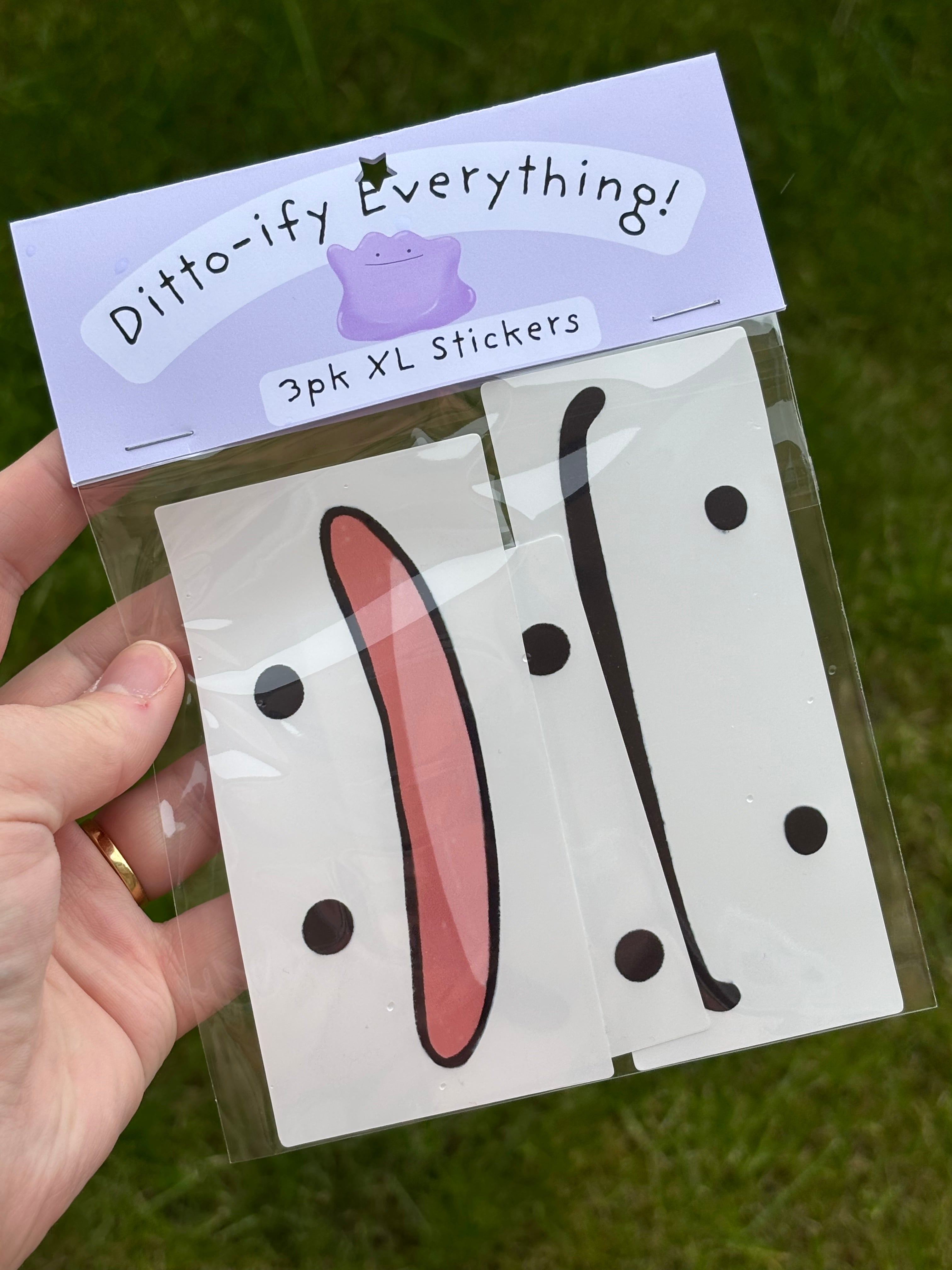 XL Clear Ditto Face Stickers - 3 Pack