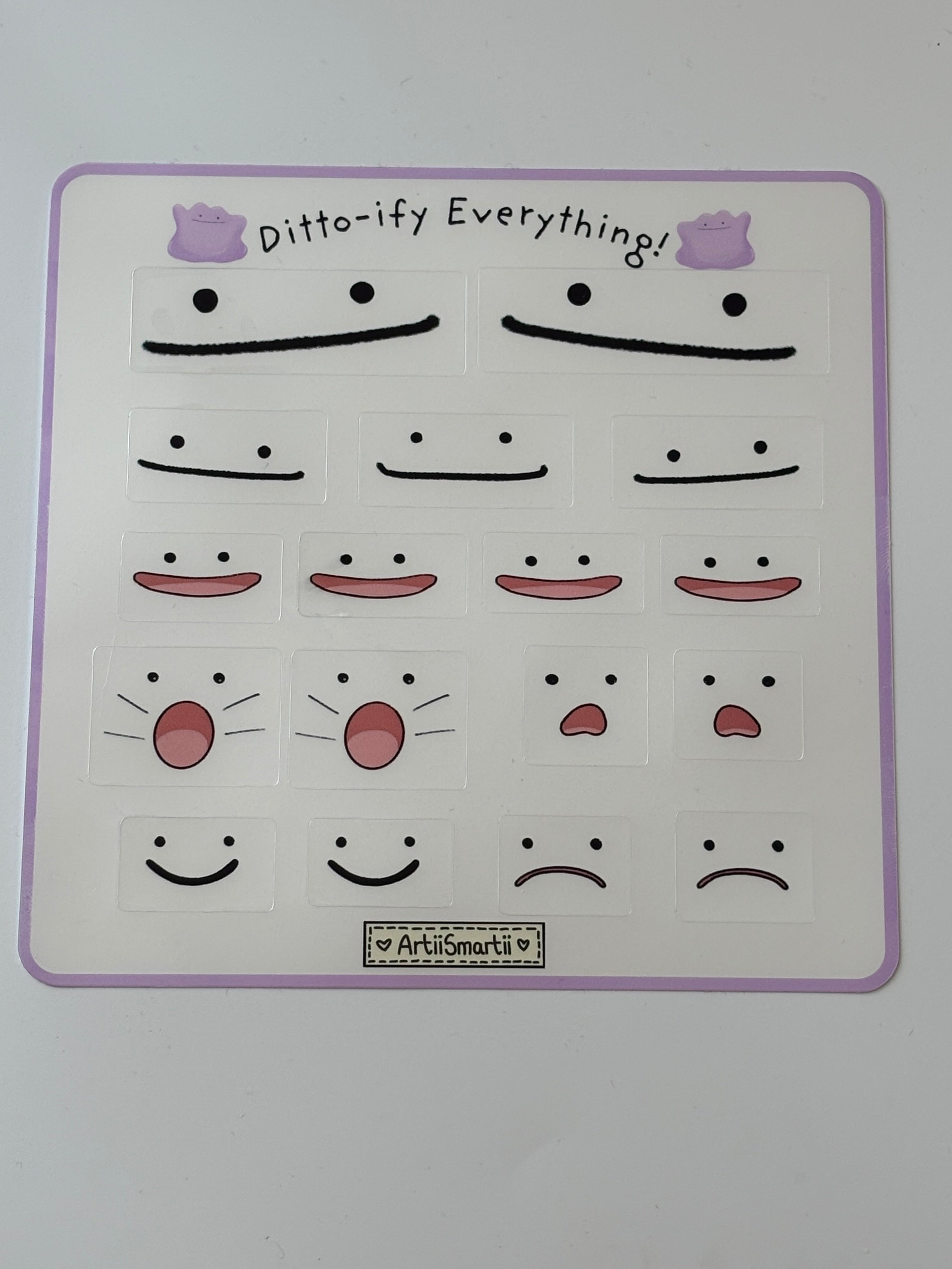 Clear Ditto Faces Sticker Sheet