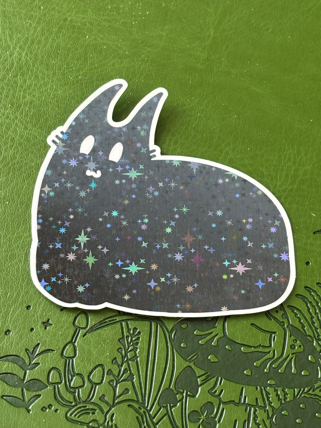 Loaf Cat Iridescent Large Vinyl Sticker image 0