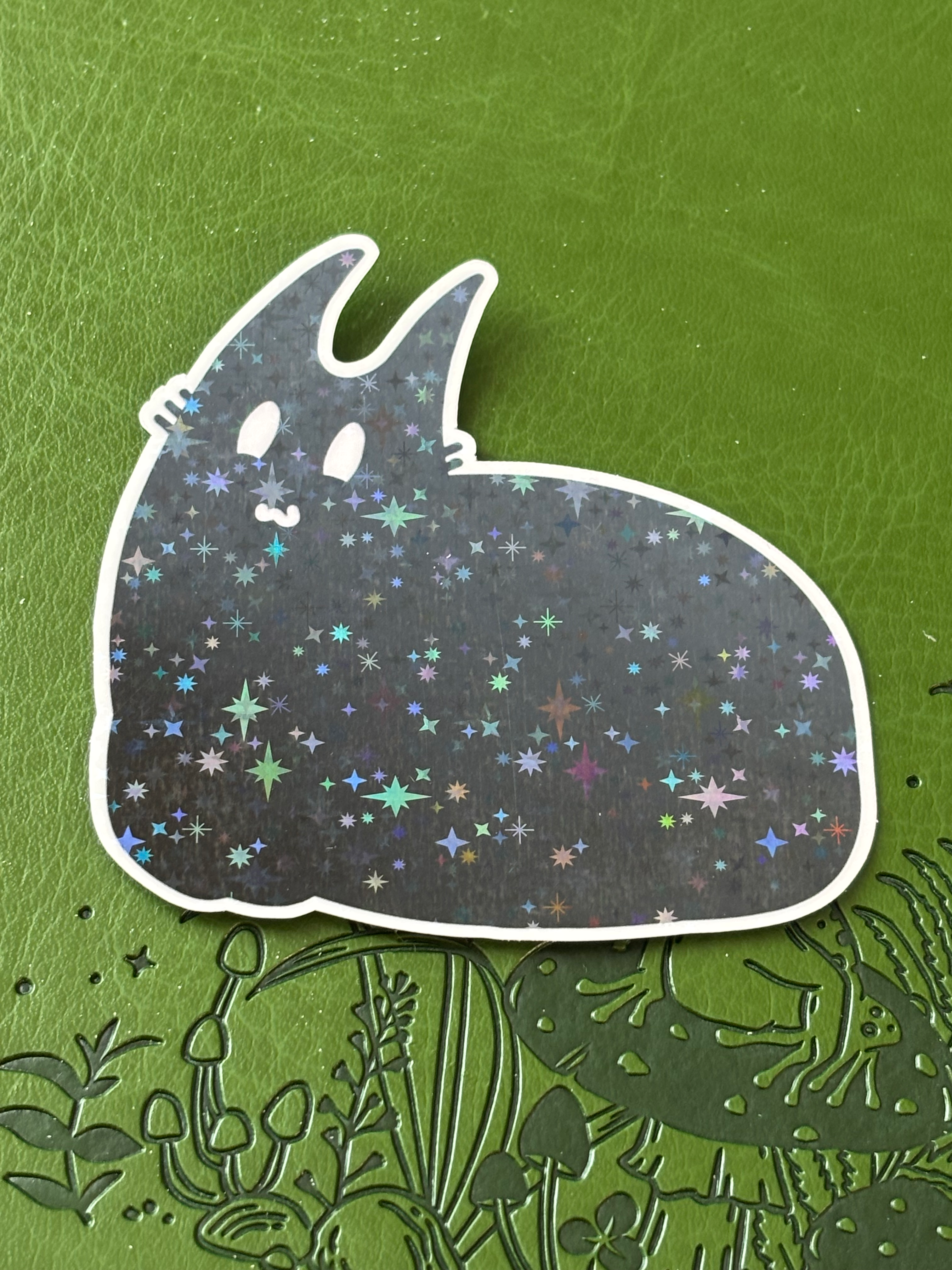 Loaf Cat Iridescent Large Vinyl Sticker image 0