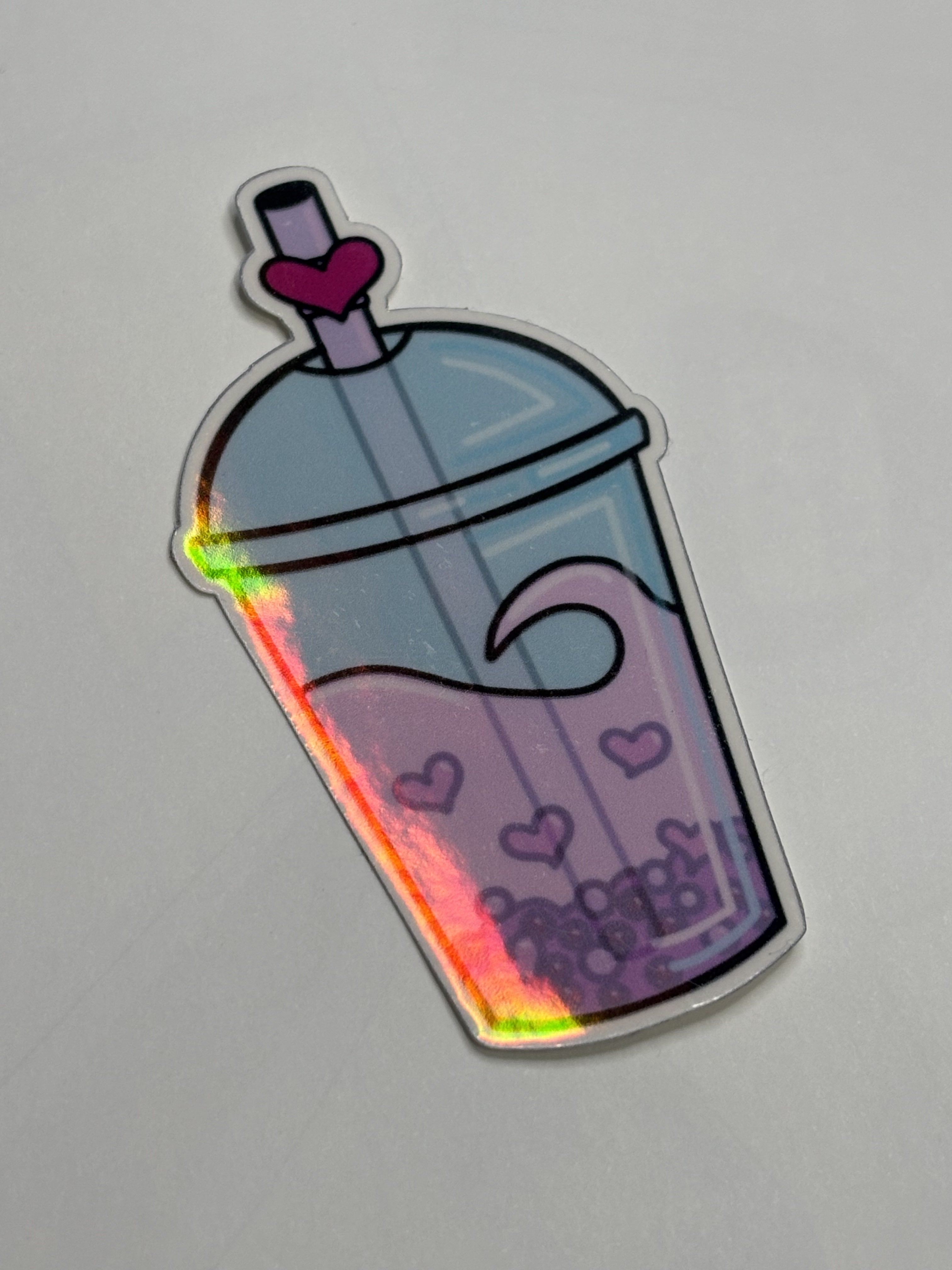 Cute Boba Iridescent Die Cut Sticker image 2