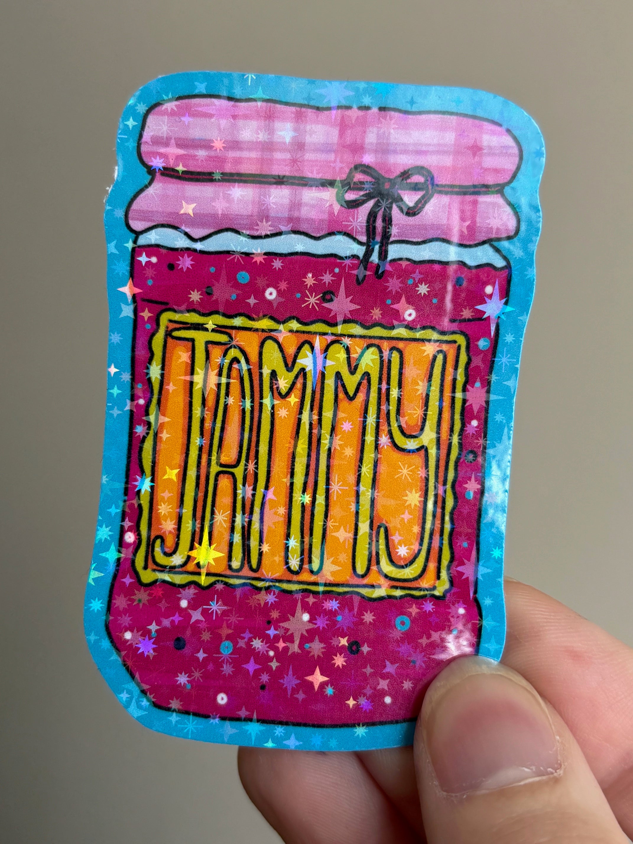 Jammy Holographic Die Cut Sticker