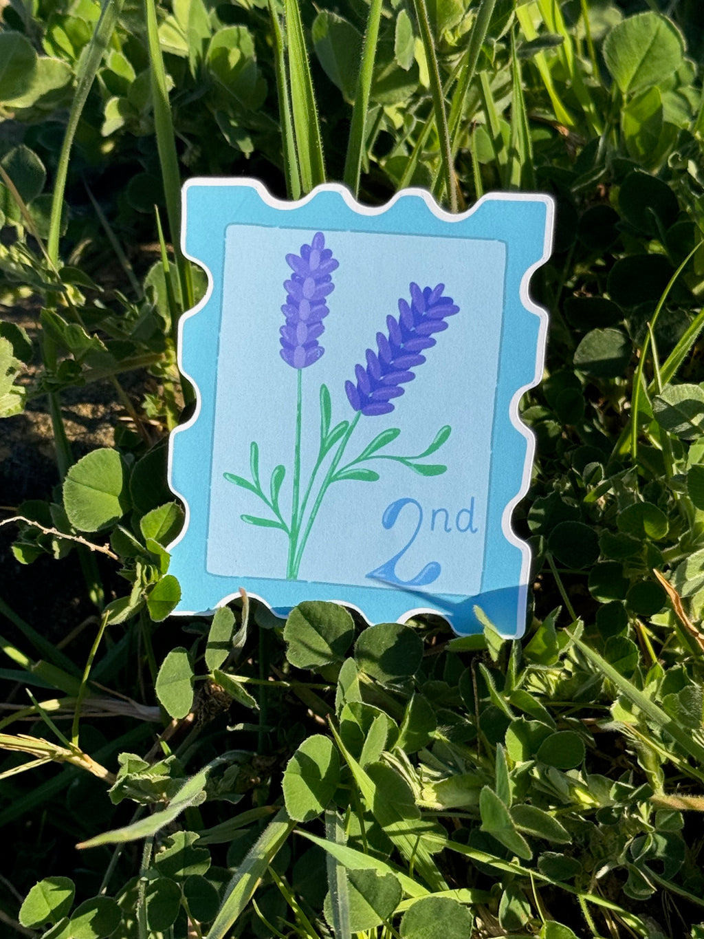 Lavender Postal Stamp Matte Die Cut Sticker