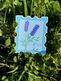 Lavender Postal Stamp Matte Die Cut Sticker