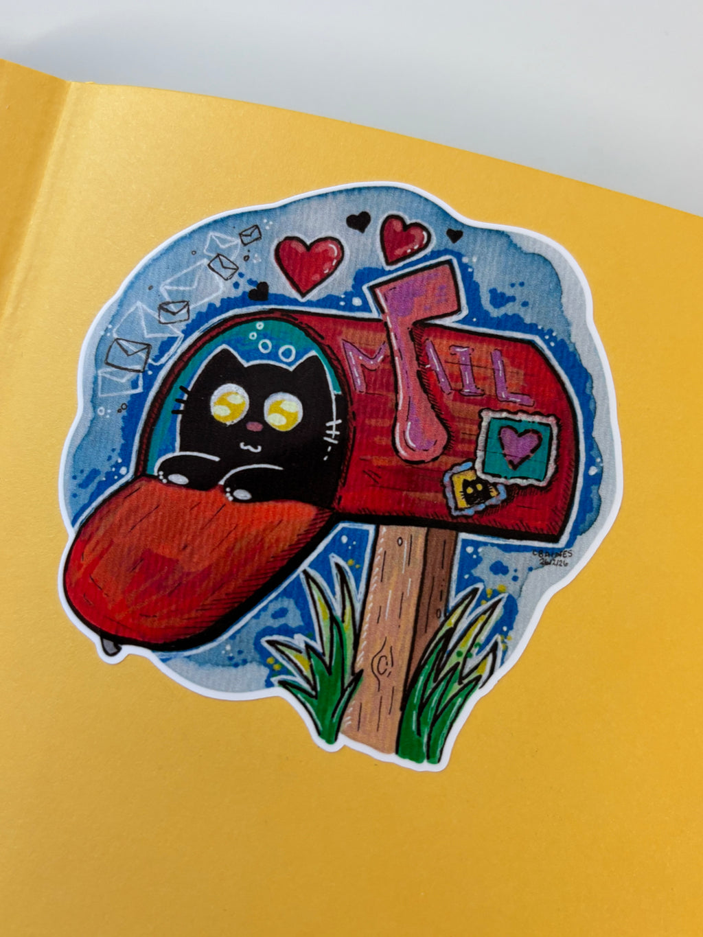 Happy Kitty Mail Gloss Vinyl Sticker