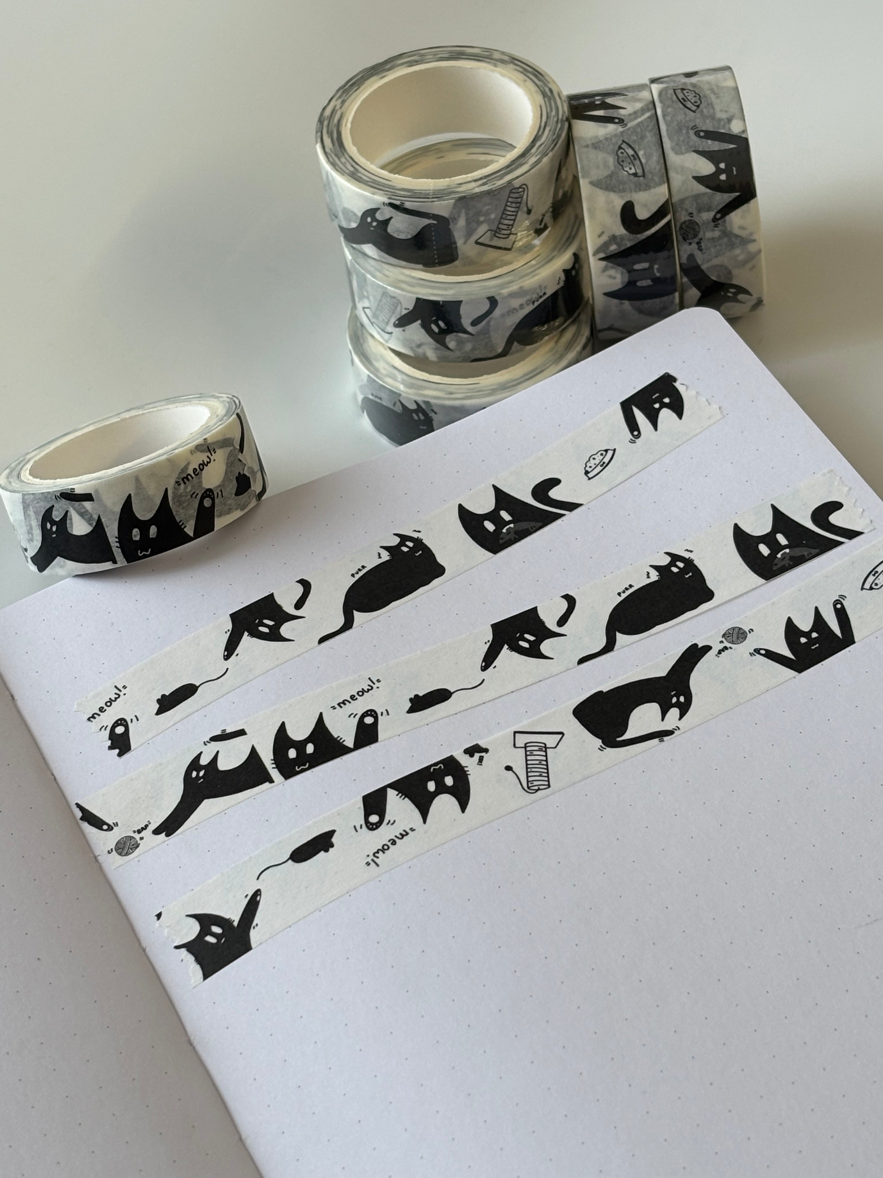 Black Cat 'Peppy' Washi Tape