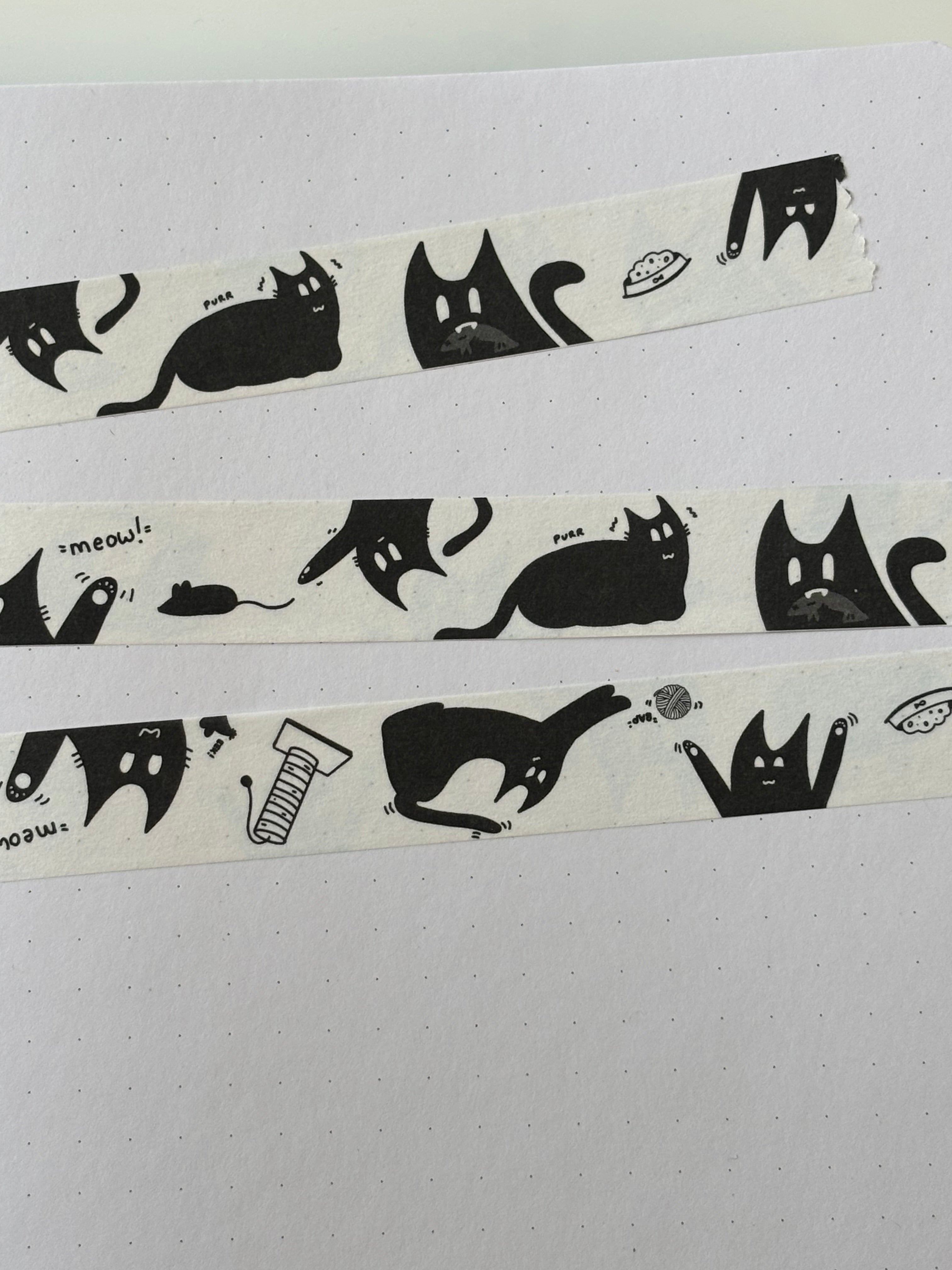 Black Cat 'Peppy' Washi Tape